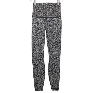 Lululemon Wunder Under Mid Rise Leggings Full Length Palms Womens 4 Gray